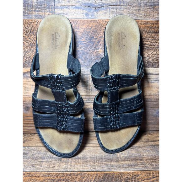 Women's Sz 9 Clarks Slip On Sandals Boho Summer Sandals - Picture 2 of 9